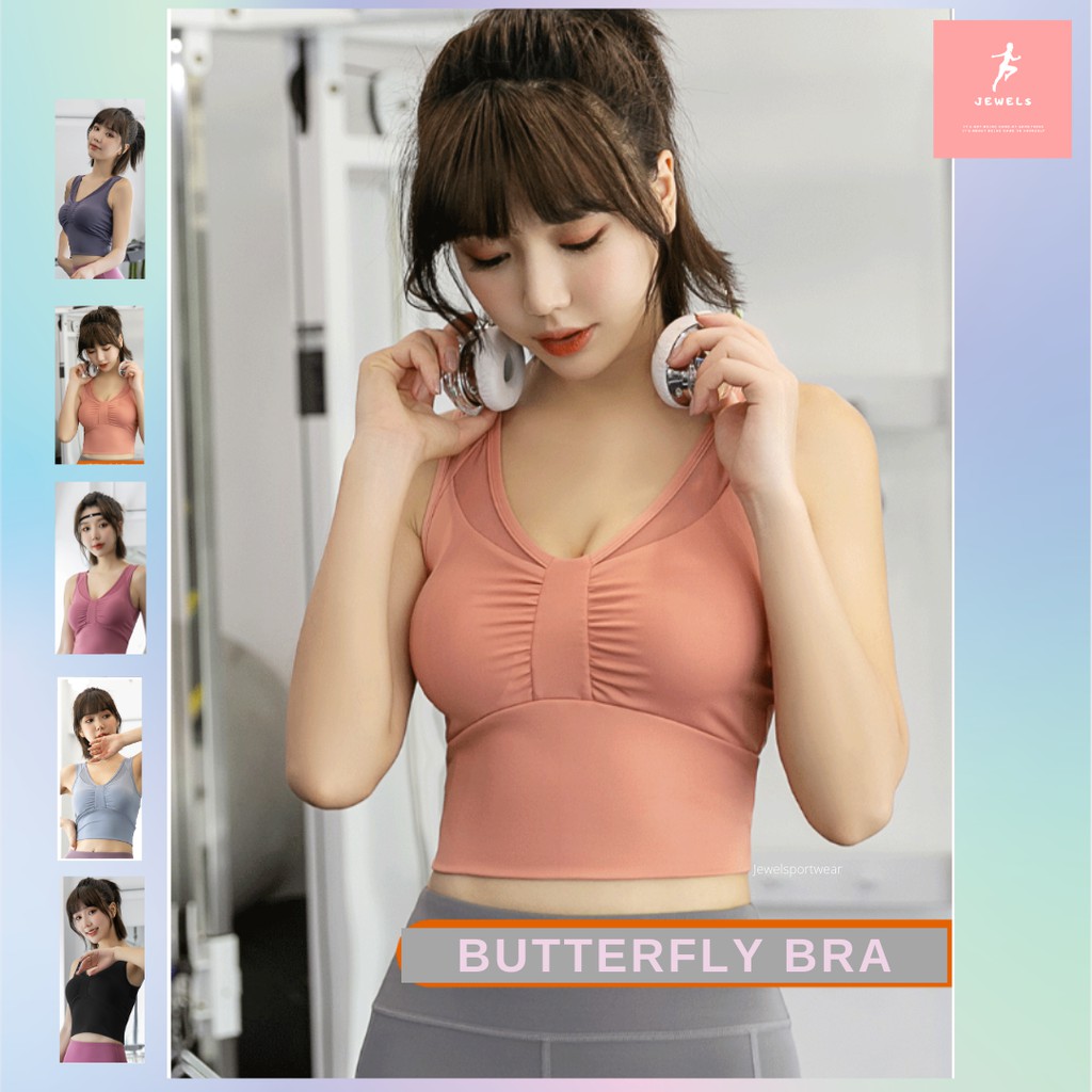 Jual Sport Bra Push Up Running Butterfly type Gym Yoga Olahraga