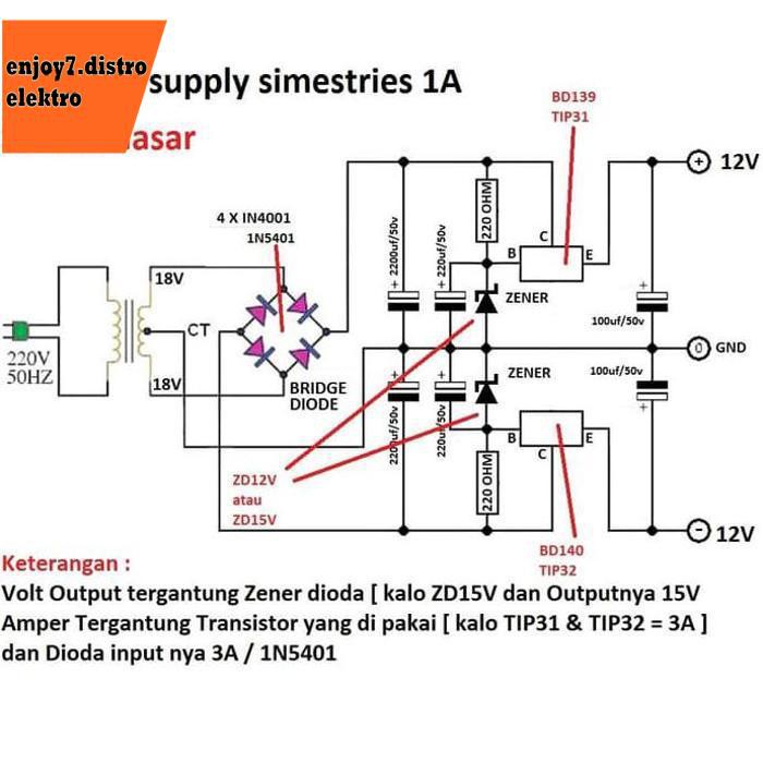 Jual Power Supply Ct 15V 1A Simestries Pakai Transistor Bishele88