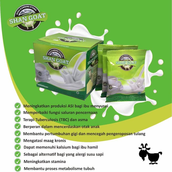 Jual Susu Kambing Etawa Bubuk Shan Goat Original Asli Bahan