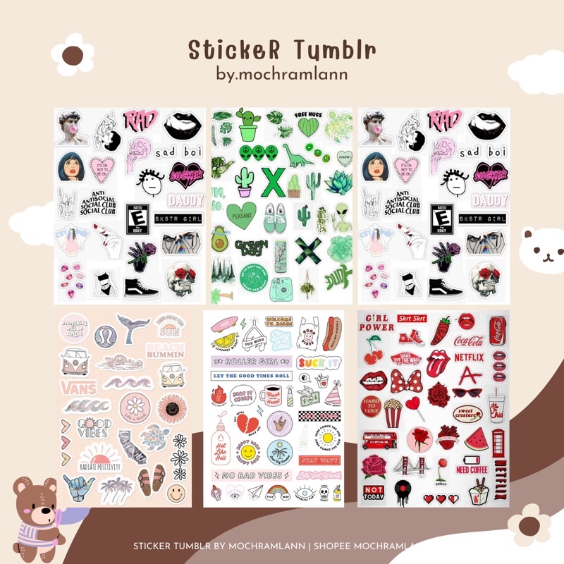 Jual PART 2 sticker tumblr aesthetic / sticker tumblr NO CUTTING atau ...