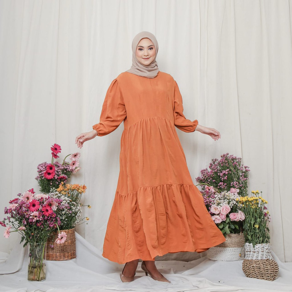 Jual Ceyria Dress Thai Tea, Homedress / Casual Dress / Dress Menyusui / Hijab / Baju Lebaran
