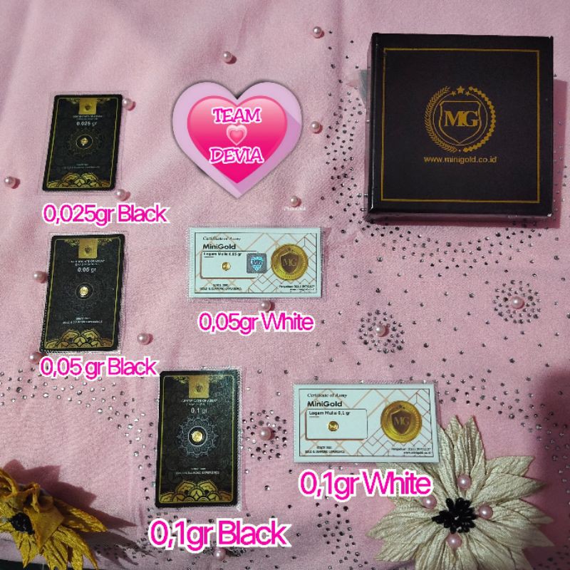Jual Emas MiniGold 0,025 gram 0,05 gram 0,1 gram emas 24K murni logam