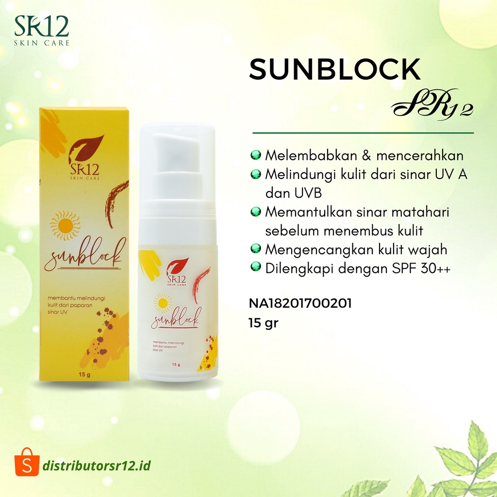 Jual SUNBLOCK SR12 BPOM / PELIUNDUNG SINAR UV A & B SPF 30++ / PELEMBAB ...