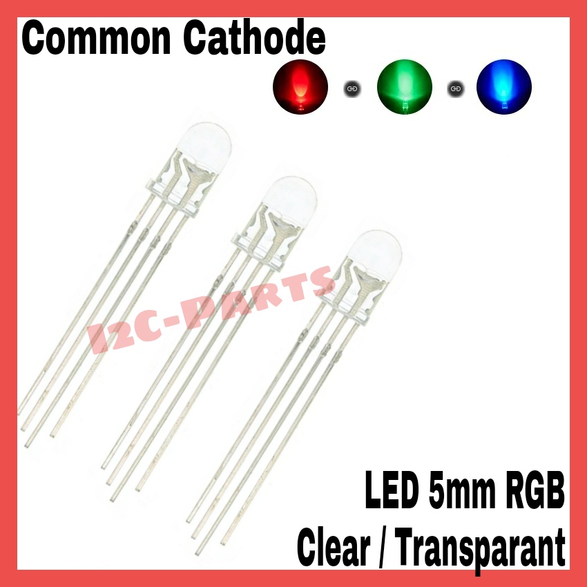 Jual LED RGB Common Cathode 4P Clear Round Hat Red Green Blue 5 mm ...