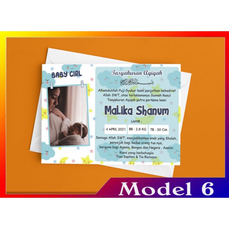 Jual Kartu ucapan aqiqah stiker tasyakuran aqiqahan | Shopee Indonesia