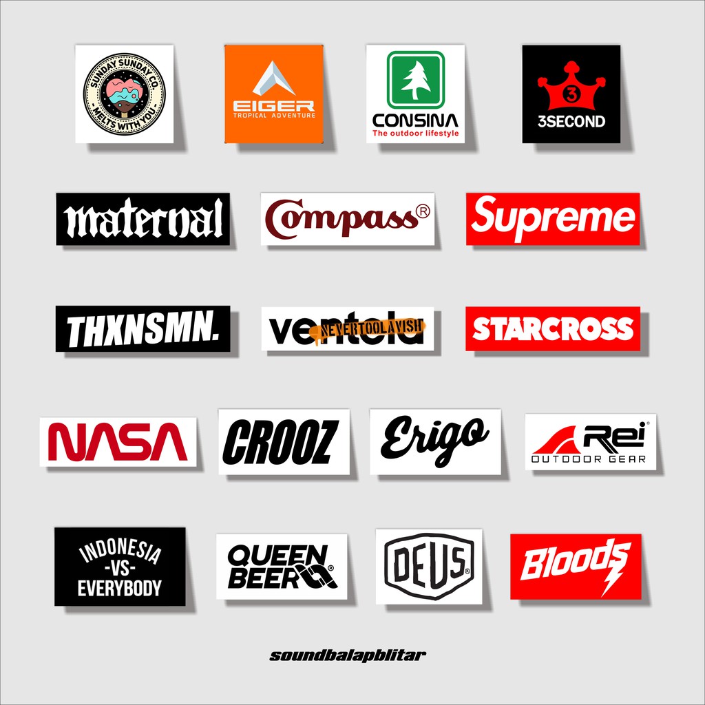 Jual Stiker Distro Clothing Brand (BIJIAN) - Supreme Erigo Deus