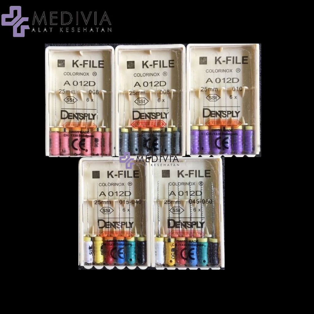 Jual k file dentsply 06, 08, 10, 15-40, 45-80 21mm dan 25mm - A0217 ...