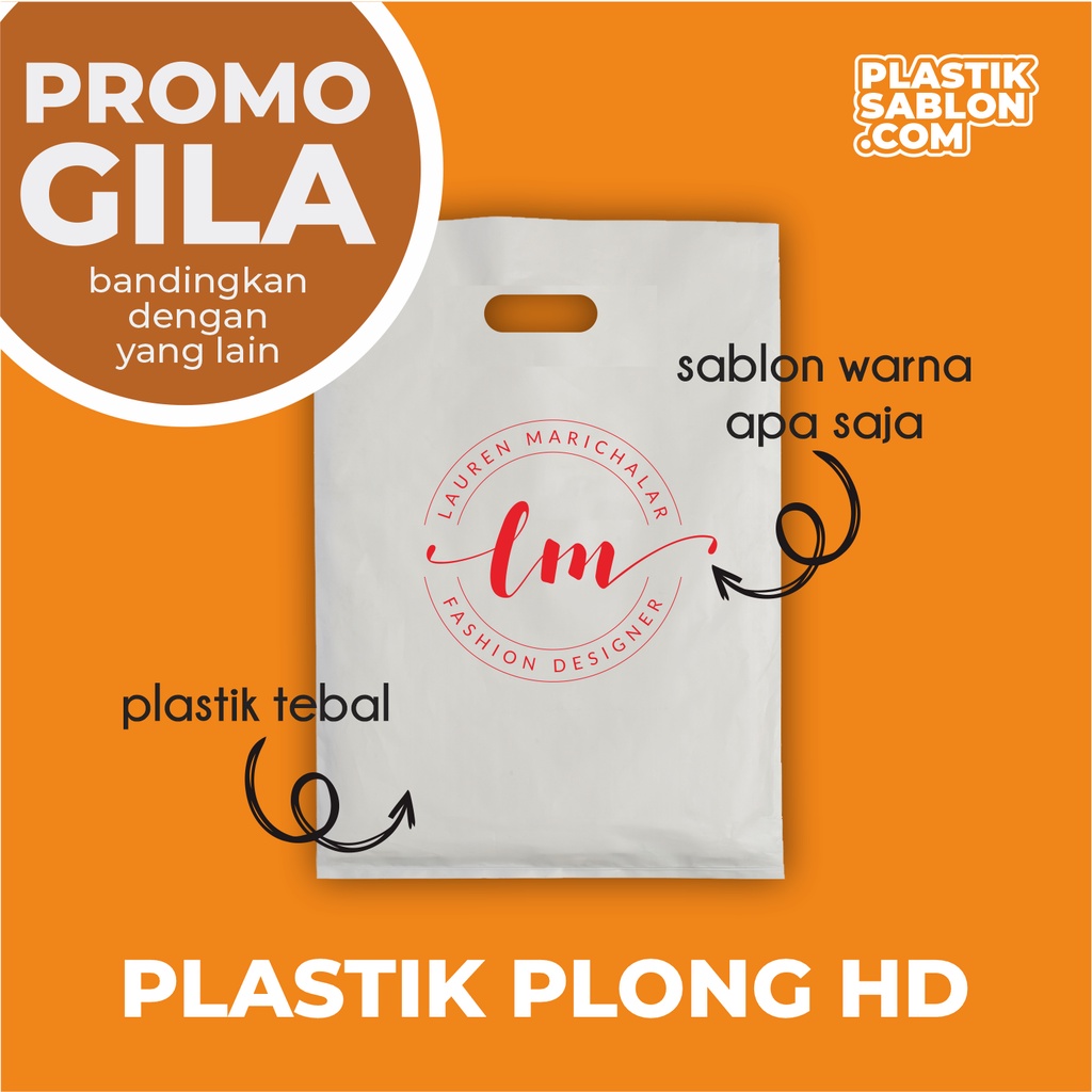 Jual Sablon Plastik Plong Hd Custom Plastik Baju Plastik Toko Shopping Bag 15x22 20x30 25x35 7970