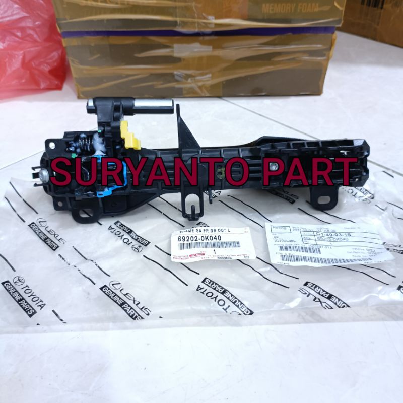 Jual Frame Sub Assy Handle Lapisan Dalam Luar Pintu Depan Hitam Toyota ...