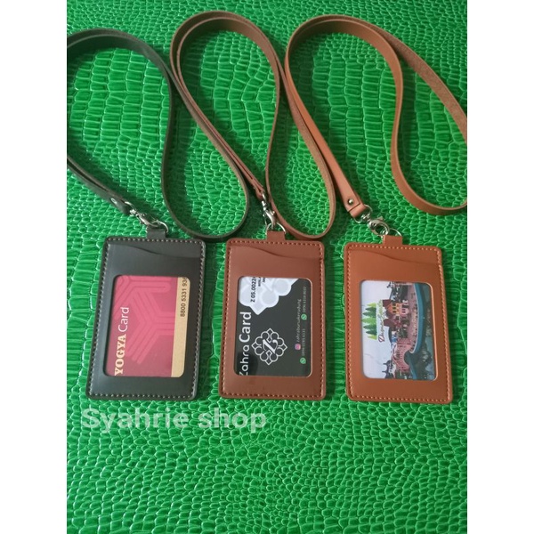 Jual holder lanyard id card kulit name tag kulit Shopee Indonesia