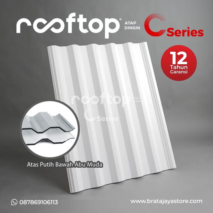 Jual Atap Upvc Rooftop Panjang Meter C Series Putih Abu Dof Double Layer Mm Shopee Indonesia