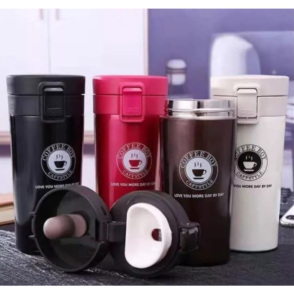 Termos Coffee Mug 380ml Tumbler Kecil Mini Stainless Steel Vakum-Botol  minum Viral Design Terbaru Kekinian Berkualitas Thermos Kopi Tahan Lama  Untuk