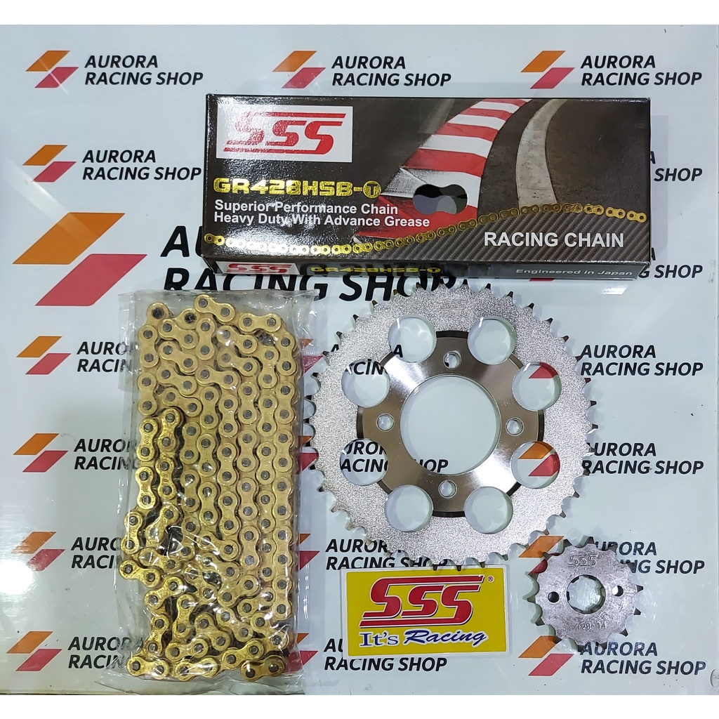 Jual GEAR SET SSS HONDA CS1 & RANTAI SSS 428 HSBT GOLD | Shopee Indonesia
