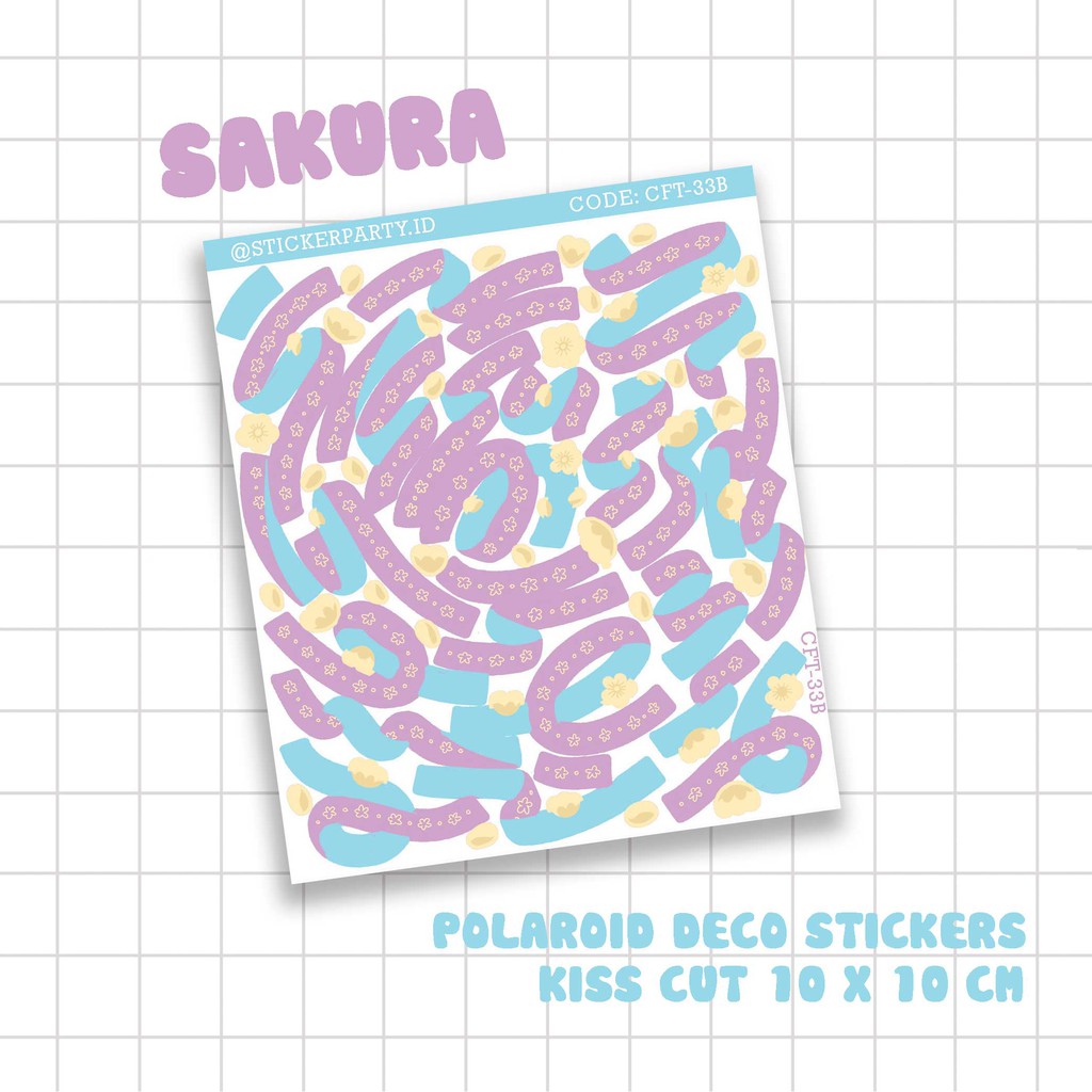 Jual [Sticker Party] Stiker Polaroid Deco Polco Sakura Ribbon Pita ...