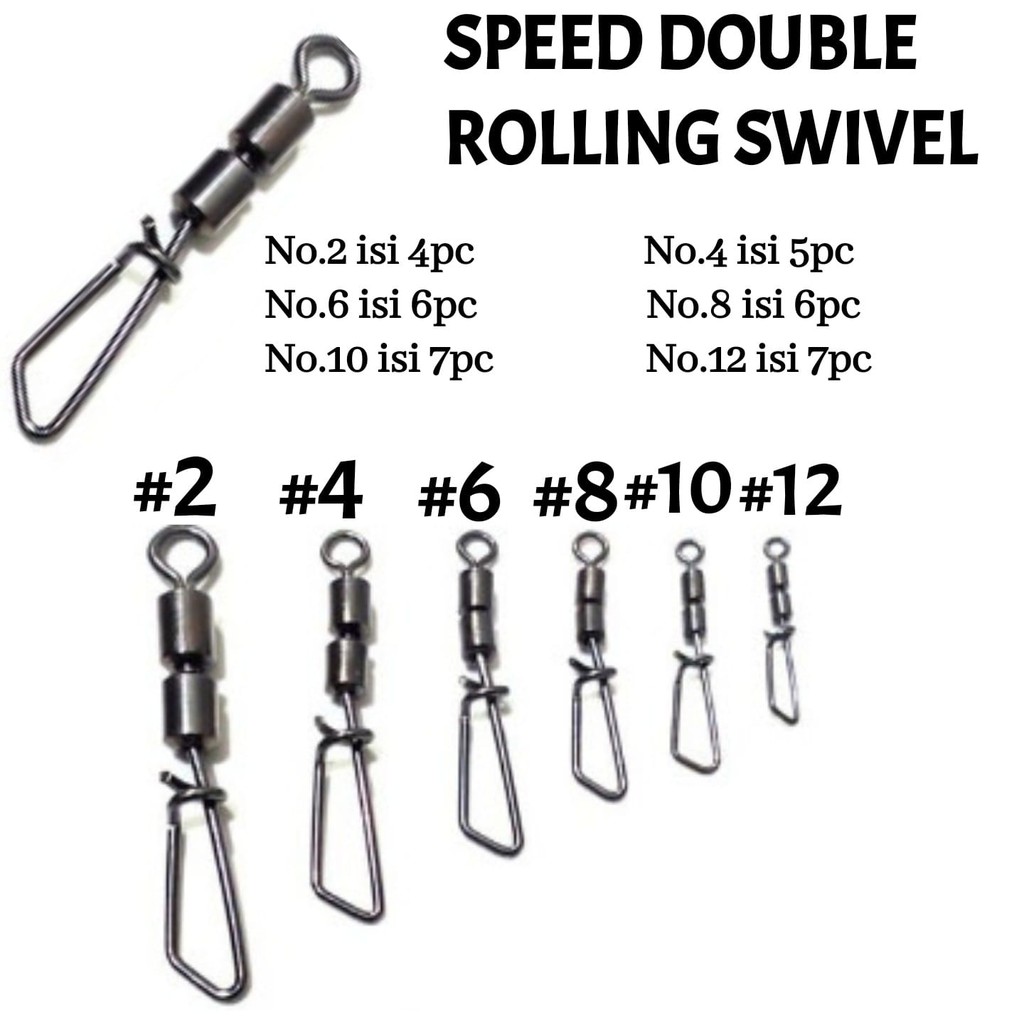 Jual Peniti Casting Double Rolling Swivel Catfish ROLLING SWIVEL + SNAP