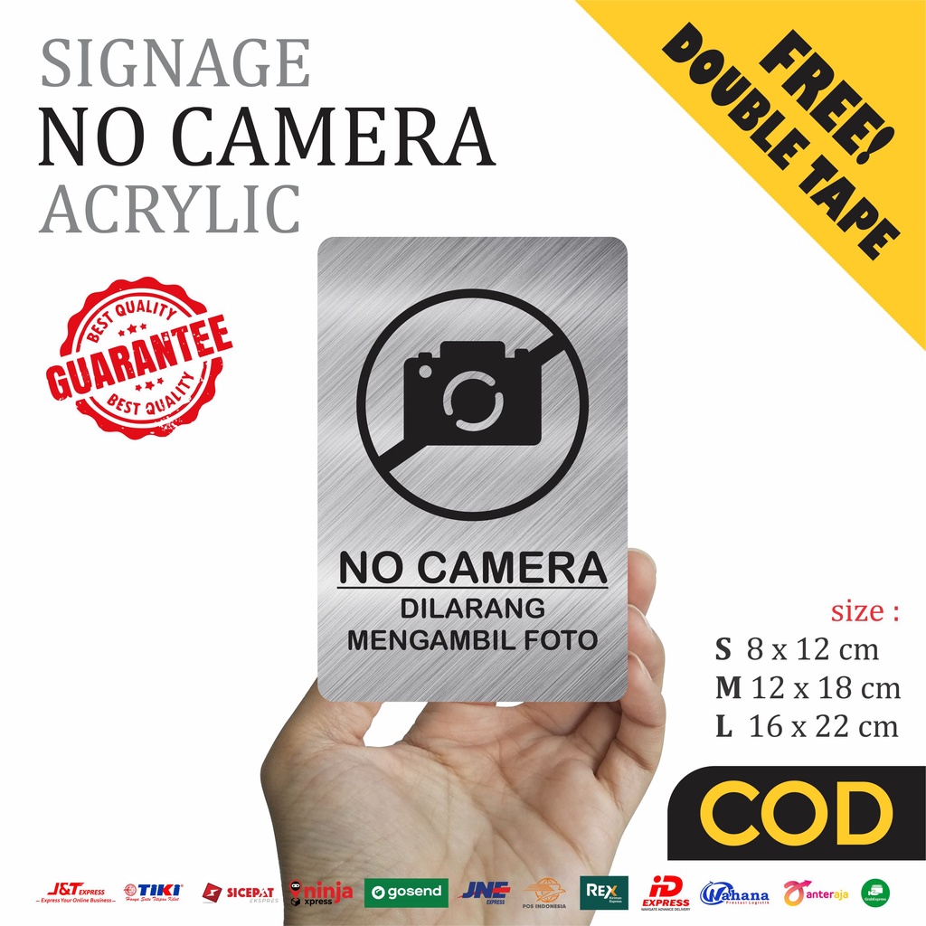 Jual No Camera Sign Board Akrilik Print Signage Label Peringatan ...