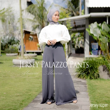 Celana Kulot Wanita Jersey Palazzo Pants Griyaraditya Almira Kulot Panjang Wide Pants