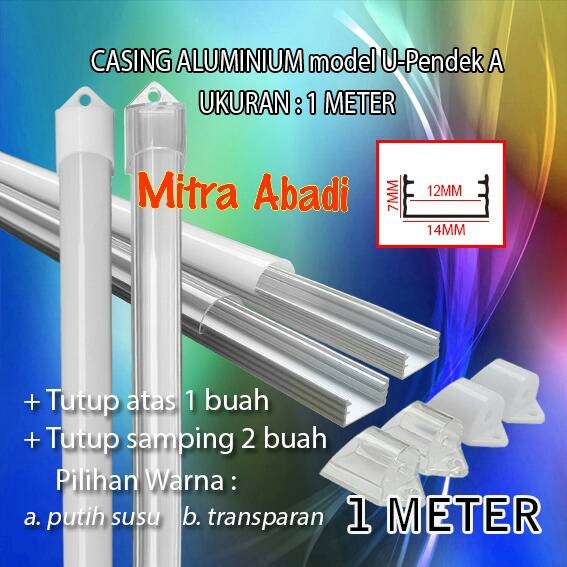 Jual Casing Aluminium for Hard Strip LED Model U-Pendek Meter | Shopee ...