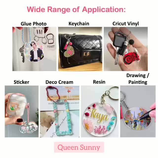 Jual BAHAN GANTUNGAN KUNCI AKRILIK POLOS / CLEAR BLANK ACRYLIC KEYCHAIN ...