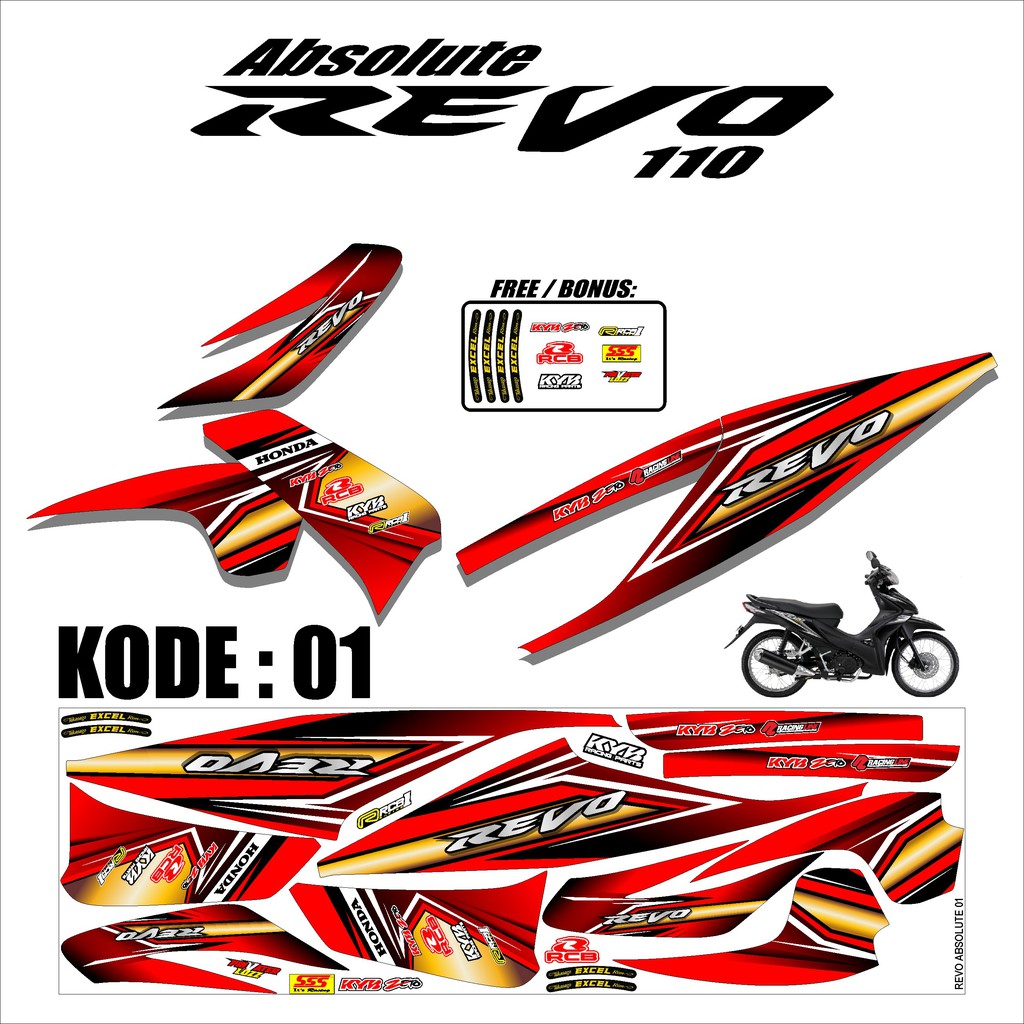 Jual (COD) Striping Sticker Revo Absolute-Stiker Lis V Revo 2010-2013 ...