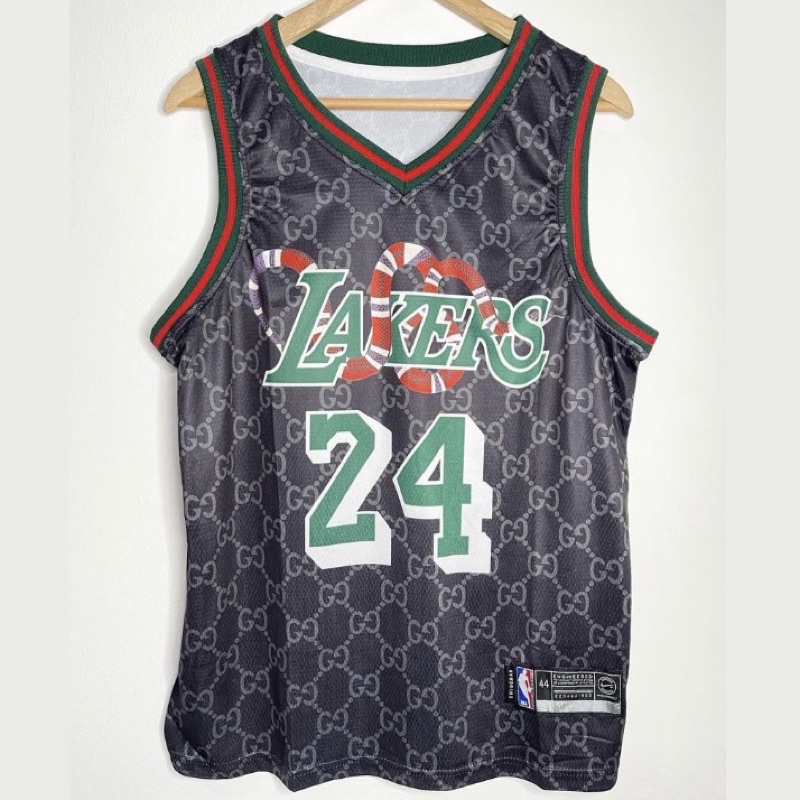 JERSEY BASKET NBA SPECIAL GUCCI X LAKERS 24 KOBE BRYANT HITAM