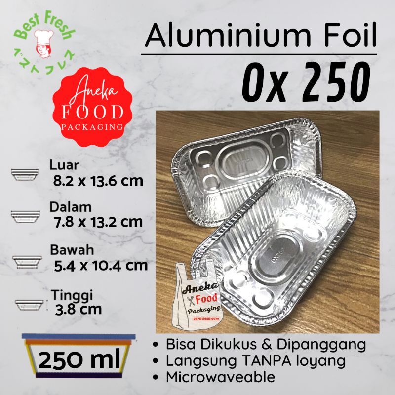 Jual Aluminium Tray Ox 250 BEST FRESH Wadah Loyang Cup Alumunium Foil ...