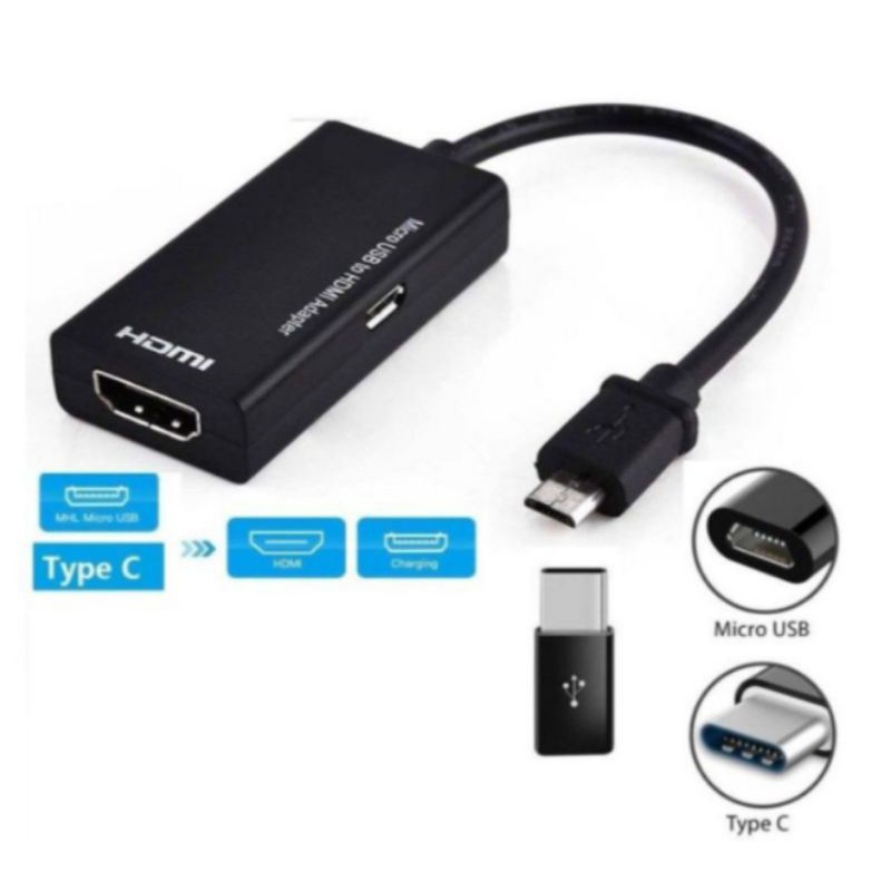 Micro USB Type C to HDMI MHL Adapter Converter Cable Android Smartphone  Tablet to TV