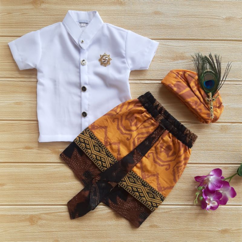 Jual Setelan Udeng Kamen Songket Pakaian Adat Bali Anak Laki Umur 0-1 ...