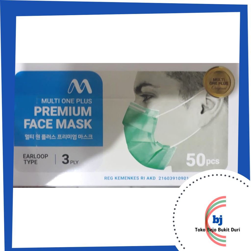 Jual Multi One Plus Premium Face Mask 3ply Earloop 1 Kotak | Shopee ...