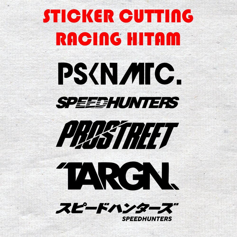 Jual Promo Sticker Stiker Cutting Hitam Racing PSKNMTC SPEEDHUNTERS ...