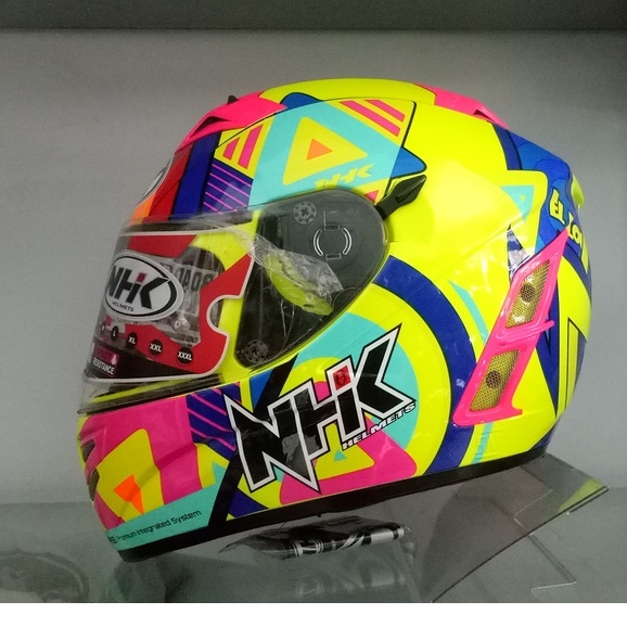 Jual HELM NHK TERMINATOR 2VISOR PIGMENT YELLOW ORIGINAL | Shopee Indonesia