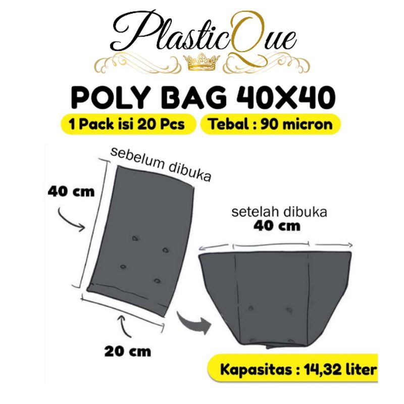 Jual Plastik Polybag Tanaman 40x40cm 40x40 Cm Hitam 20x40cm 20x40 Cm 1432 Liter 500 Gram 7020