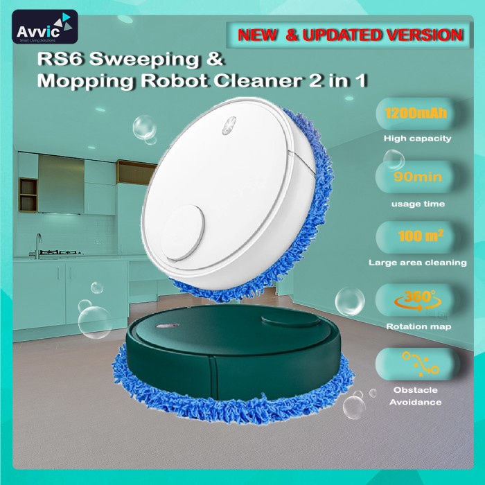 Jual NEW Sweeping&Mopping Robot Cleaner 2in1 RS6 Robot Pembersih Sapu