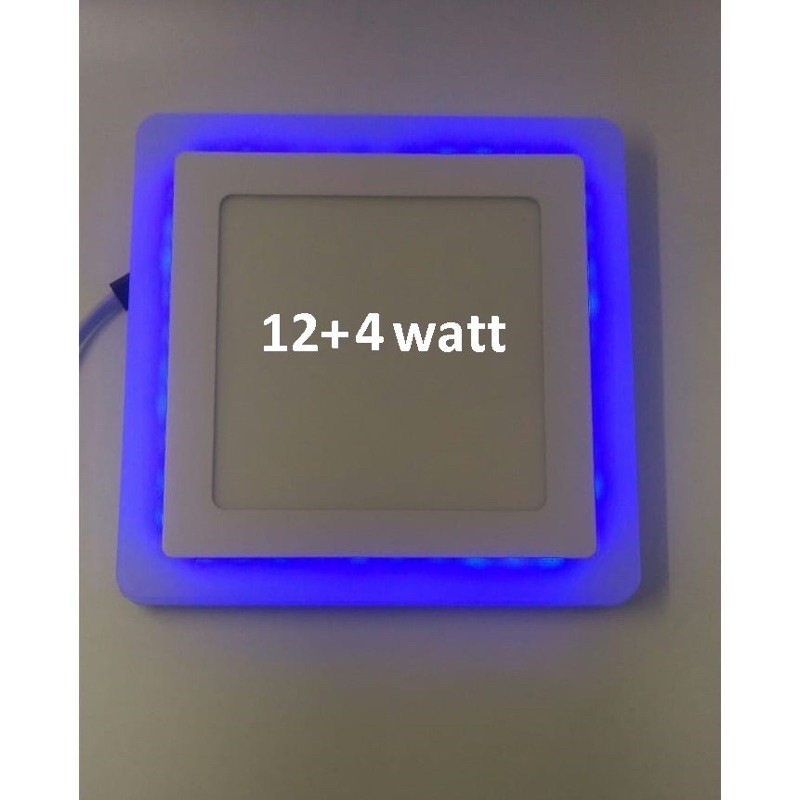 Jual LAMPU DOWNLIGHT LED PANEL SEGI EMPAT 2 WARNA PUTIH BIRU 12w + 4w