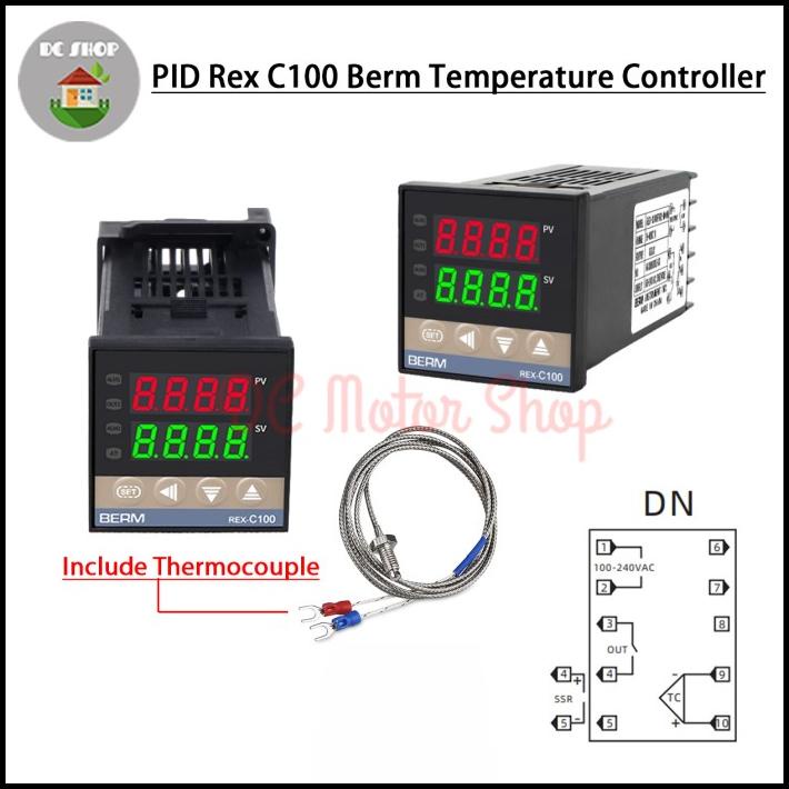 Jual Pid Rex C100 Temperature Thermostat Thermocouple Controller Output ...