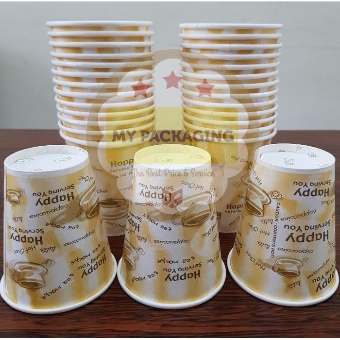 Jual Paper Cup / Gelas Kopi / Cangkir Kopi - MOTIF/POLOS (isi 1000pcs ...