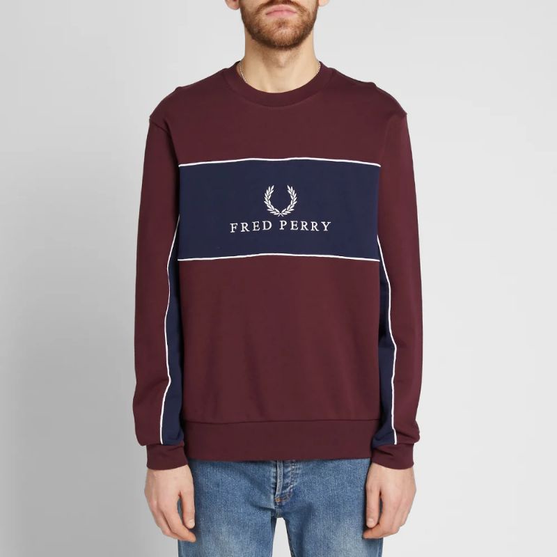 Fred perry panel piped sweatshirt hotsell