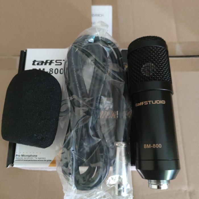Jual MICROPHONE CONDENSER TAFFWARE BM800 + XLR KABEL JACK 3.5MM