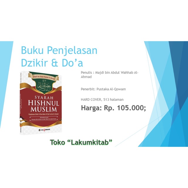 Jual Buku Islam Syarah Hisnul Muslim Penjelasan Doa And Dzikir Dalam Al