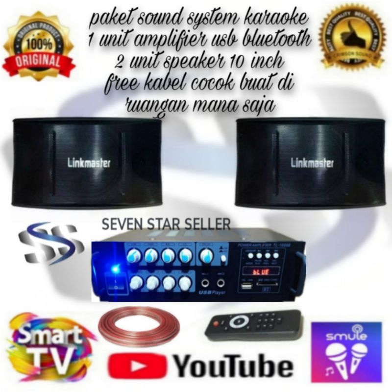 Jual paket sound system karaoke 1 amplifier usb bluetooth 2 unit