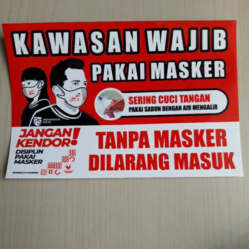 Jual Stiker Kawasan Wajib Pakai Masker | Shopee Indonesia