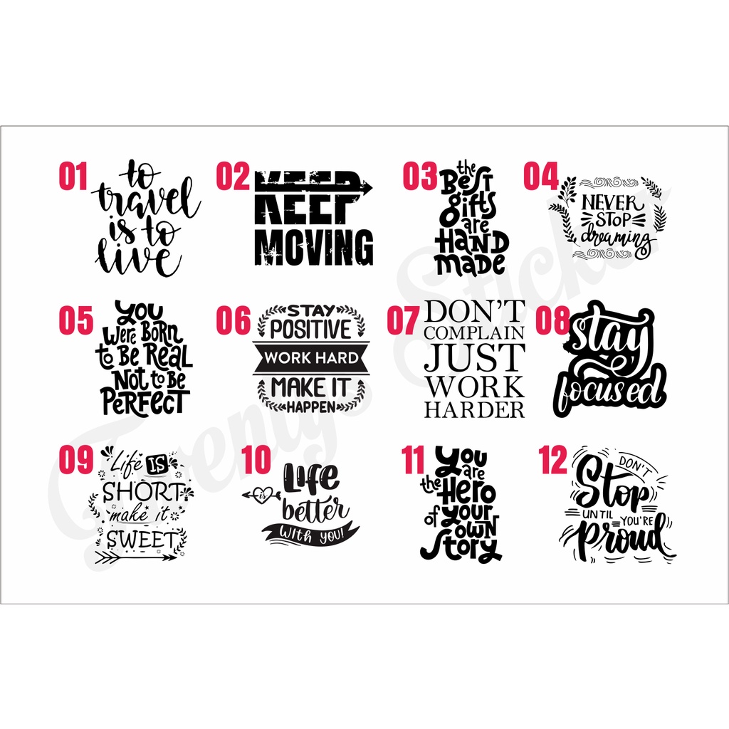 Jual STIKER KATA KATA MOTIVASI | Shopee Indonesia