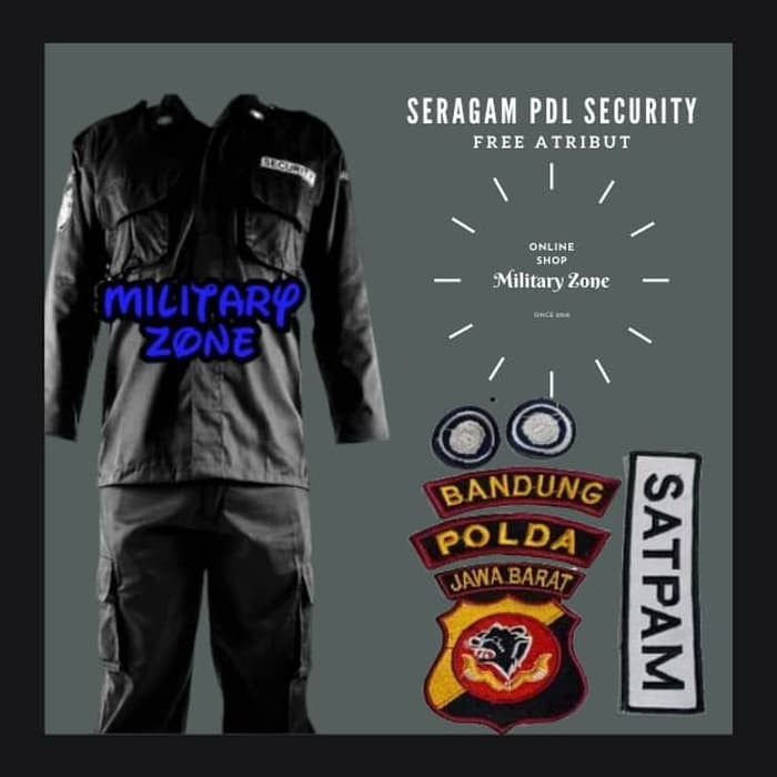 Jual Blackpiinkmilitary Baju Seragam Pdl Security Hitam Satpam Keamanan