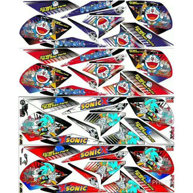 Jual Striping Variasi Stiker Lis Bodi Vixion Advance Nva Motif Doraemon Dan Sonic Te2086 1863