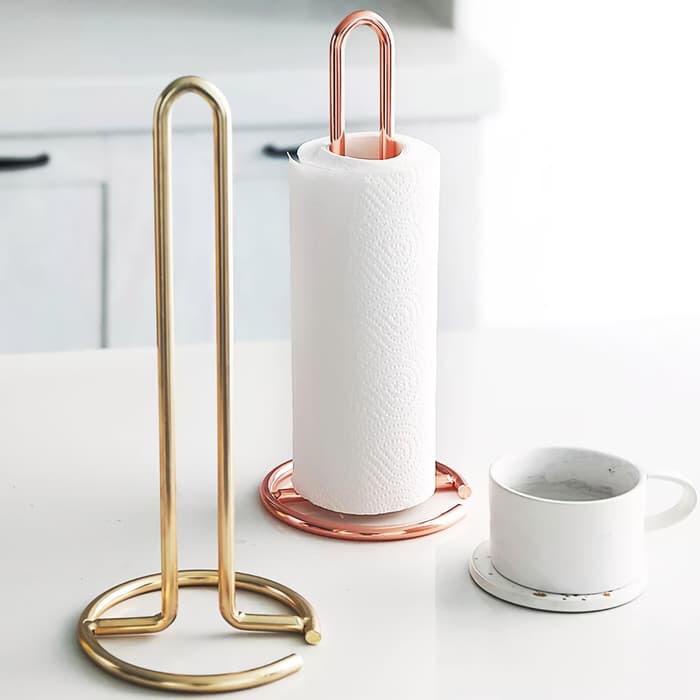 Jual TEMPAT TISU ROLL Besi Gold Tissue Dapur Paper Towel Roll Holder ...
