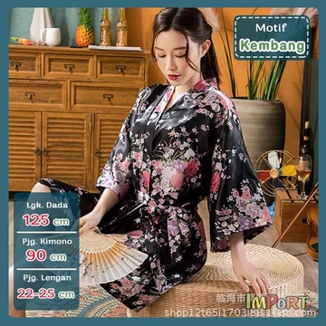 Kimono 2in1 Set Satin Silk IMPORT Kimono Daster Bride Premium Sleepwear