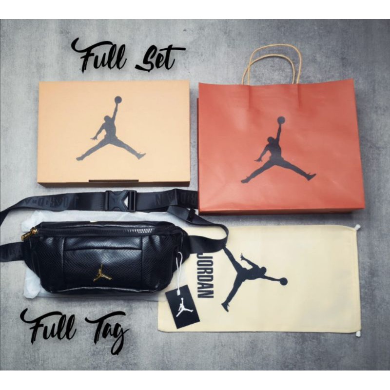 Jual TE34 Air Jordan Regal Waist Bag BlackGold Full Set N Full Tag