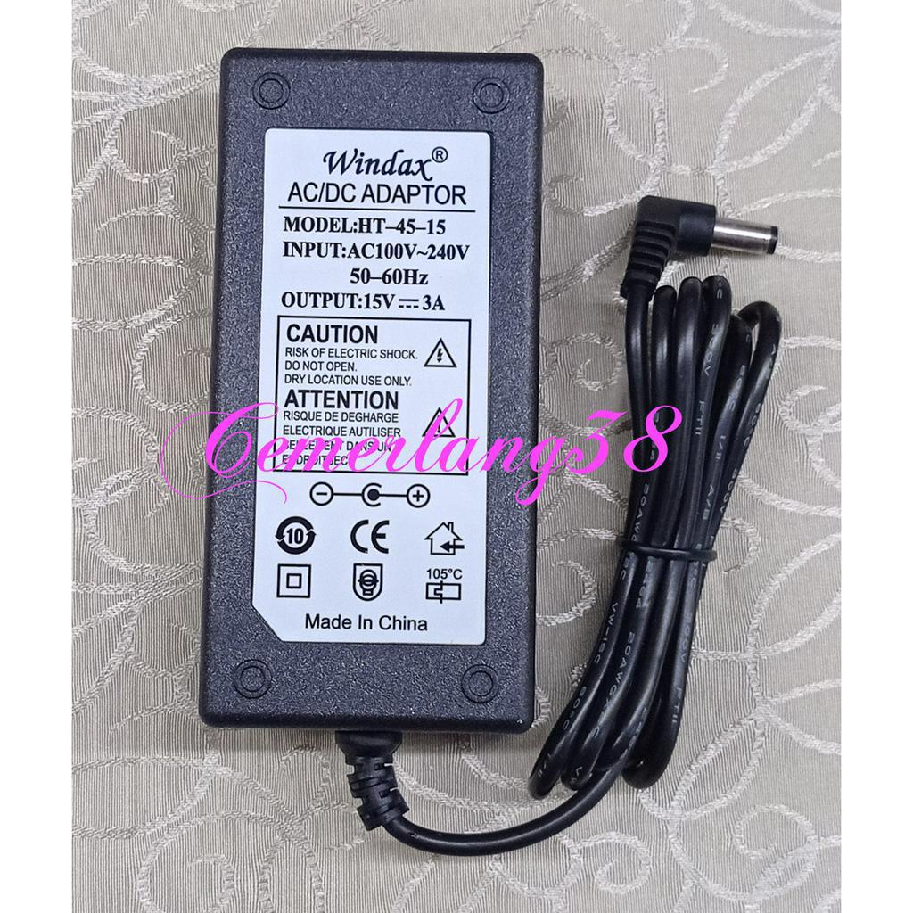 Jual AC DC Charger 15V 3A 45W Switching Adaptor 15 V 3 A 45 W Power ...