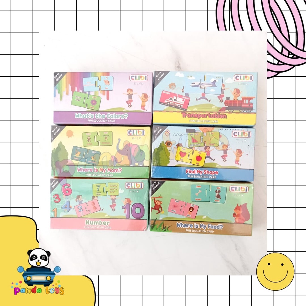 Jual PANDA TOYS SEMARANG Mainan Edukasi Anak Flash Card CLIBI Flashcard ...