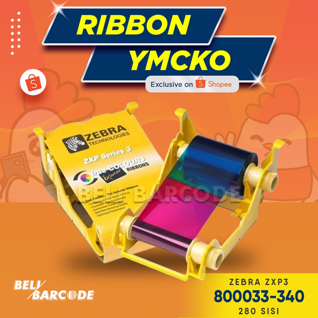 Jual Ribbon ID Card Printer Zebra ZXP 3 Series YMCKO PN: 800033-340 ...